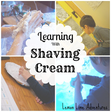 Ideas for learning with shaving cream from Lemon Lime Adventures