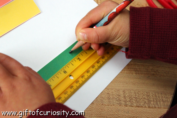 Make a 3D rainbow using this free printable measurement activity || Gift of Curiosity