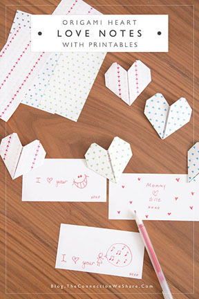 Origami heart love notes from The Connection We Share