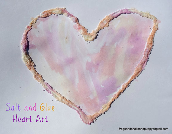 Salt and glue heart art from FSPDT