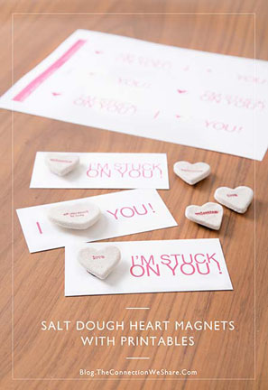 Salt dough heart magnets from The Connection We Share