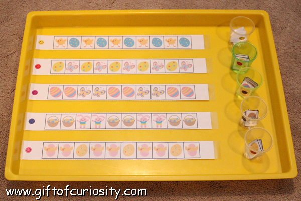 Easter Montessori activities: Easter patterning - #kbn #Easter #Montessori || Gift of Curiosity