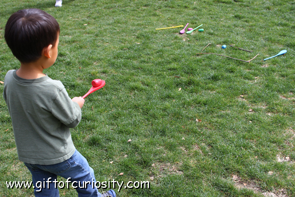 Easter gross motor egg and spoon game 5