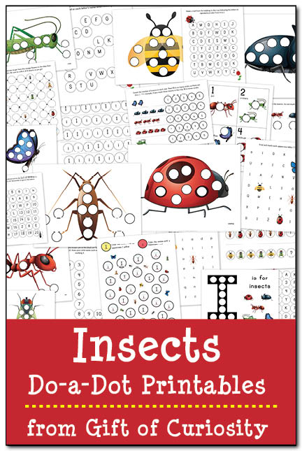 Insects Do-a-Dot Printables - #DoADot #insects #preschool #kbn || Gift of Curiosity