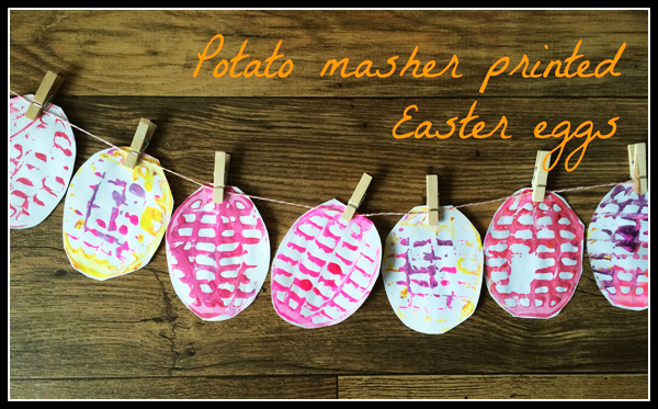 Potato masher printed Easter eggs from Treading on Lego