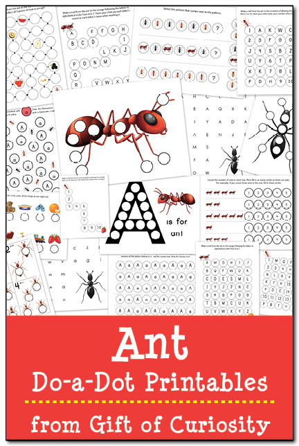 Ant Do-a-Dot Printables || Gift of Curiosity #DoADot #handsonlearning 
