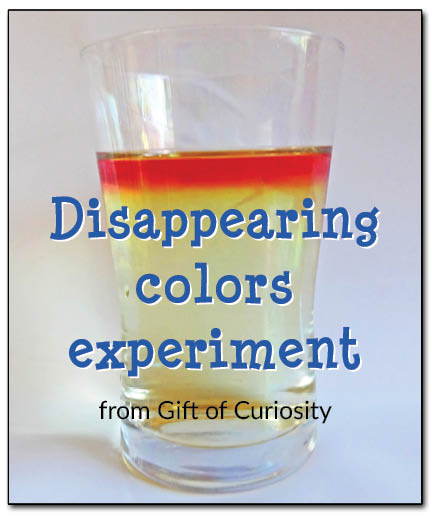 Disappearing colors experiment - kids will think it's magic, but grown ups know it's really just science! #handsonlearning #magicalscience || Gift of Curiosity