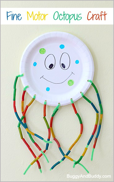 Fine motor octopus craft from Buggy and Buddy