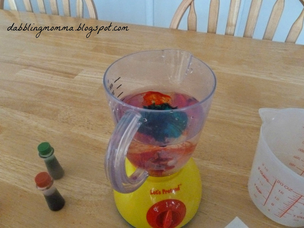 Learning about color mixing with a blender from Dabbling Momma
