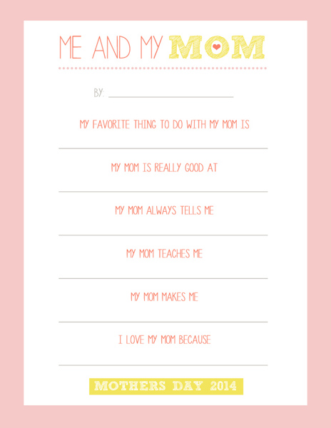 Me and my mom Mothers Day printable from Love and Marriage