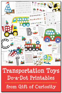 Transportation Toys Do-a-Dot Printables - Gift of Curiosity