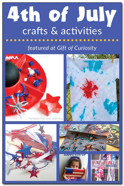 4th of July crafts and activities for kids. Keep your kids entertained and learning while engaging in some patriotic crafts and activities to celebrate America's declaration of independence! #IndependenceDay || Gift of Curiosity