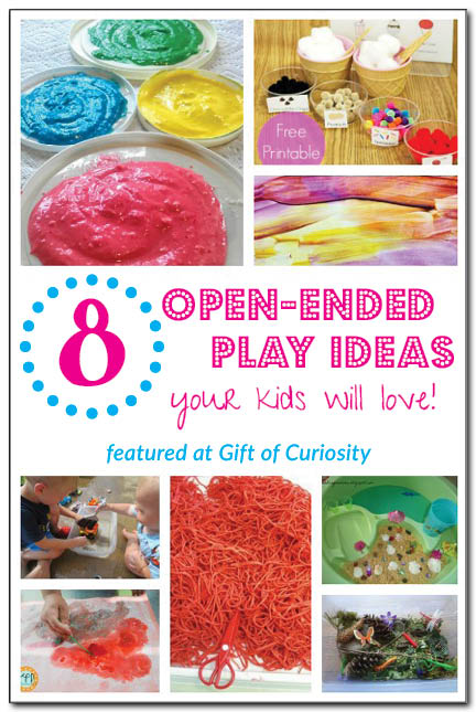 8 open-ended play ideas your kids will love! Let your kids get creative with these process-oriented art, craft, sensory, and pretend play activities from the Weekly Kids' Co-op! || Gift of Curiosity
