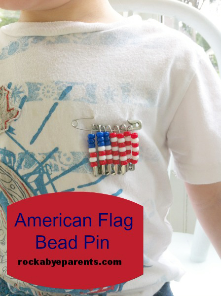 American Flag Bead Pin from Rock-a-Bye Parents