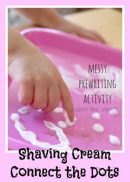 Shaving cream connect the dots from School Time Snippets