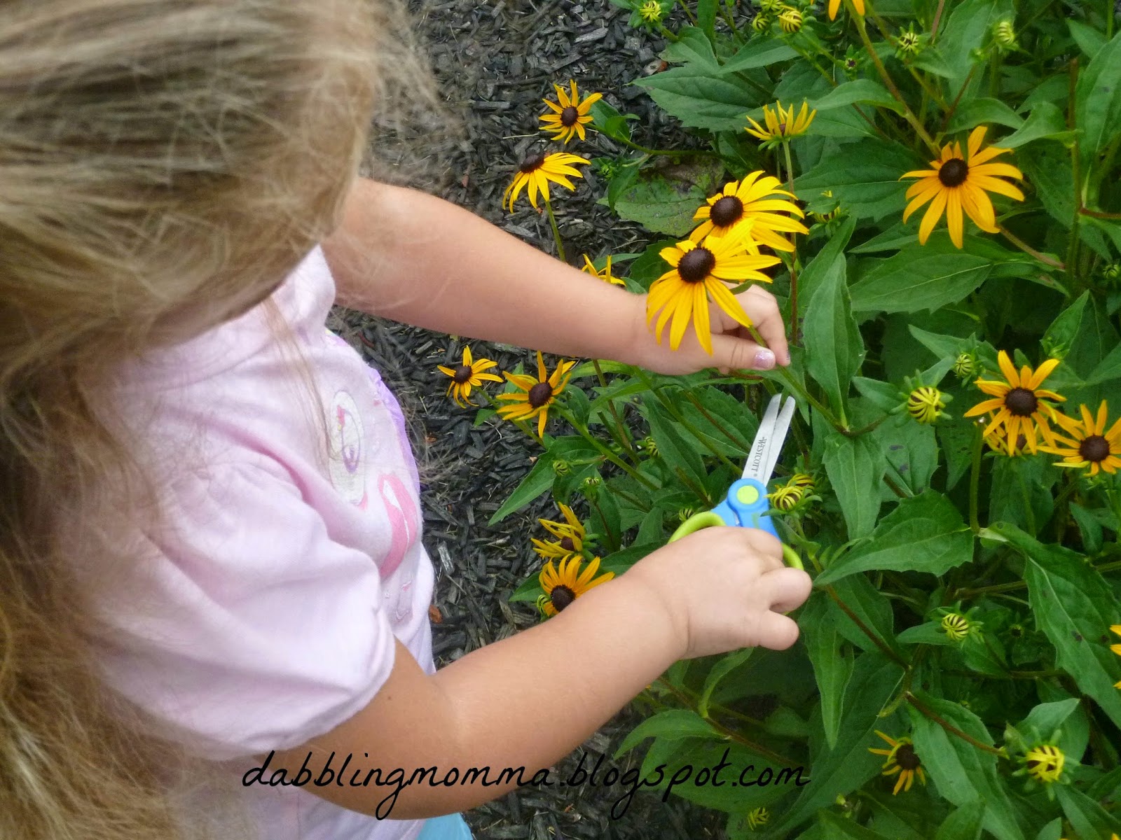 Flower cutting fine motor practice from Dabbling Momma