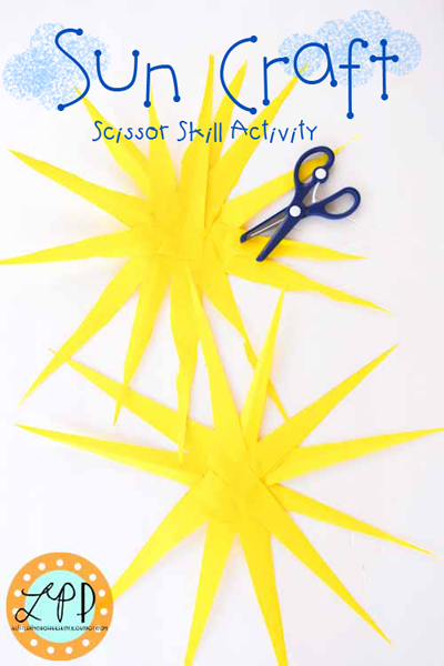 Sun craft scissors skills practice from A Little Pinch of Perfect