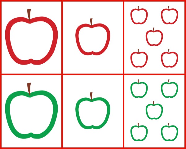 Apple outlines - free printable red and green apple outlines to use for all your apple arts and crafts #apples #freeprintables || Gift of Curiosity
