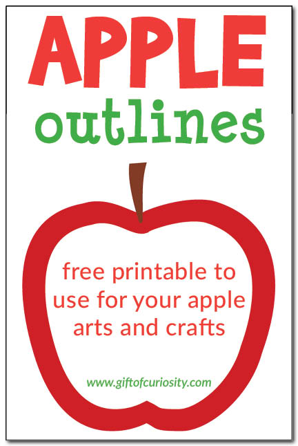 Apple outlines - free printable red and green apple outlines to use for all your apple arts and crafts #apples #freeprintables || Gift of Curiosity