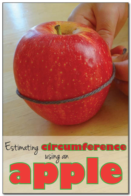 Estimating the circumference of an apple - this apple math activity encourages kids to develop estimation and measurement skills. #apples #handsonmath || Gift of Curiosity
