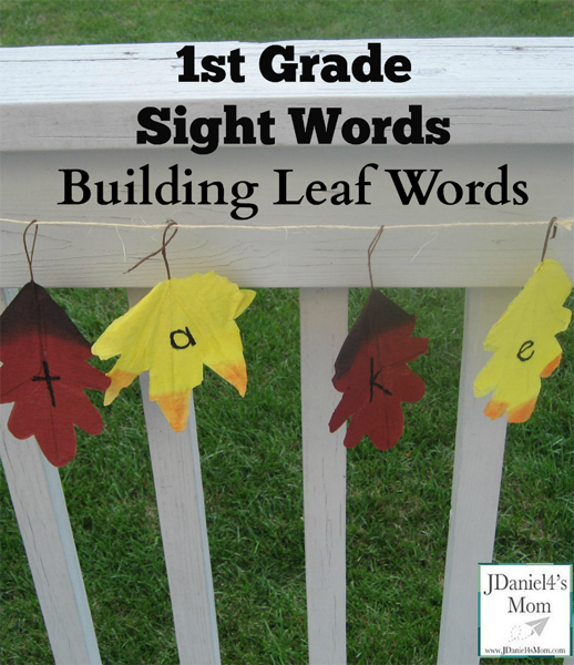 Building sight words with fall leaves from JDaniel4's Mom