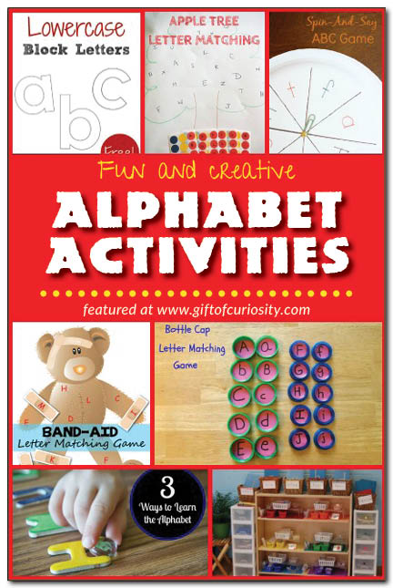 Fun and creative alphabet activities to help kids learn their letters, including hands-on activities, free printables, and lots of inspiring ideas! #ece || Gift of Curiosity