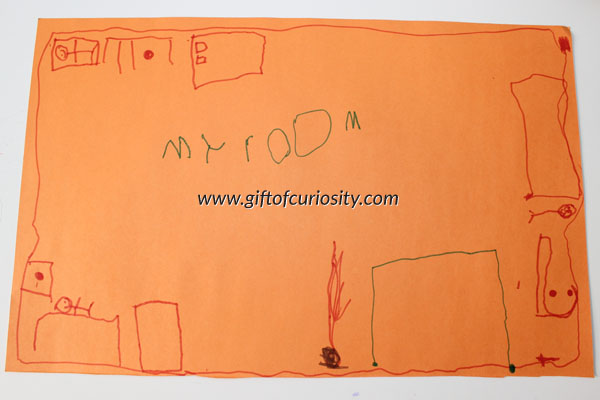 Montessori mapping activities - mapping a room. #Montessori #geography #mapping || Gift of Curiosity
