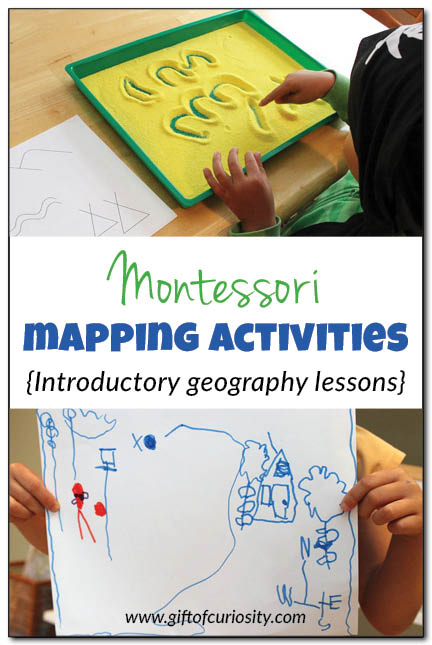 6 Montessori mapping activities to help children learn about geography. #5 was by far my kids' favorite! #Montessori #geography #mapping || Gift of Curiosity