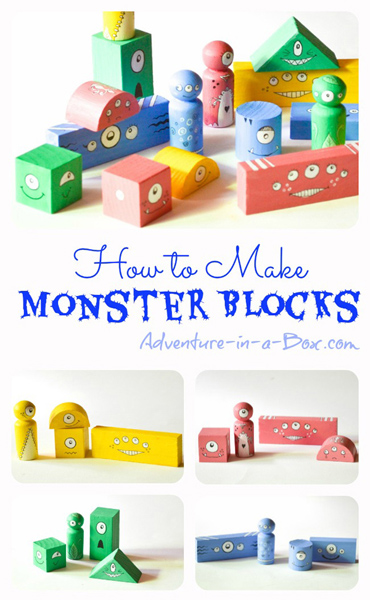 Wooden monster blocks from Adventure in a Box