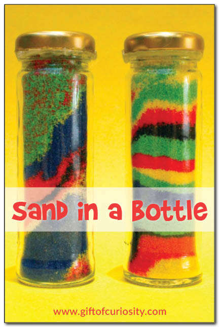 Sand in a bottle craft - a great craft for parties, learning about the ocean, or studying pirates! #artforkids || Gift of Curiosity
