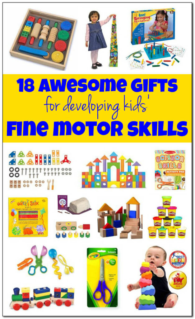 18 awesome gifts for developing kids' fine motor skills: toys that develop fine motor skills geared toward babies, toddlers, preschoolers, and grade schoolers! || Gift of Curiosity