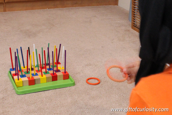 Pirate Montessori activities : Ring toss game || Gift of Curiosity