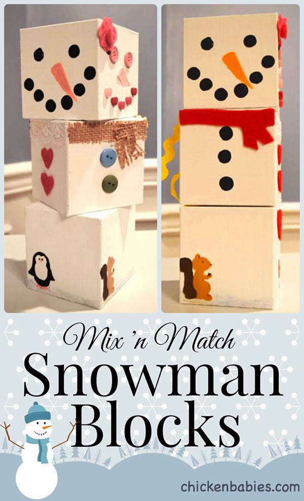 Mix n match snowman blocks from Chicken Babies
