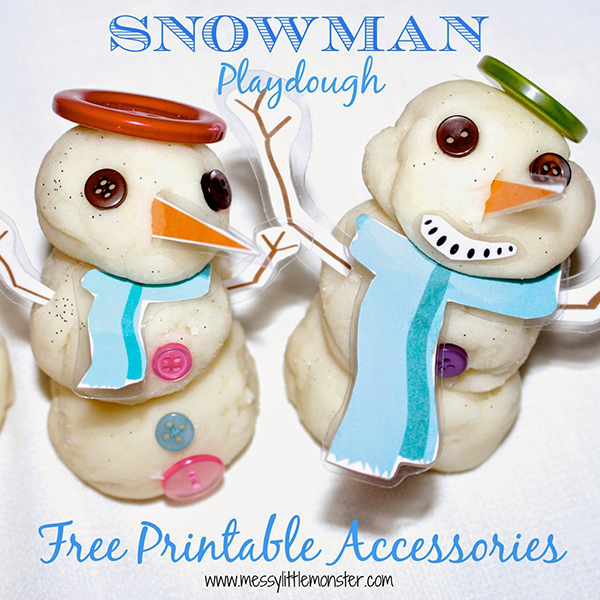 Snowman playdough from Messy Little Monster