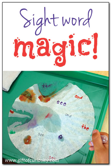 Sight word magic: Use the magic of coffee filter chromatography to learn to read! || Gift of Curiosity