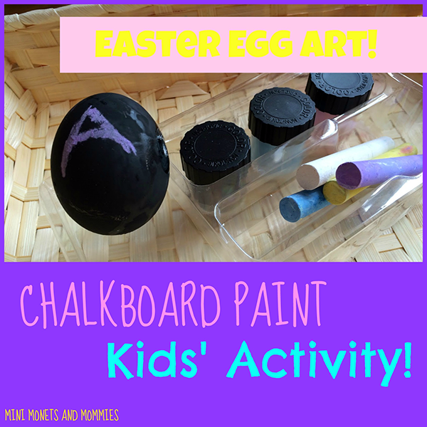 Chalkboard paint decorated Easter eggs from Mini Monets and Mommies