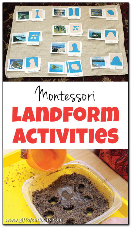 5 fun Montessori landform activities that will help kids recognize basic land and water forms in no time! || Gift of Curiosity