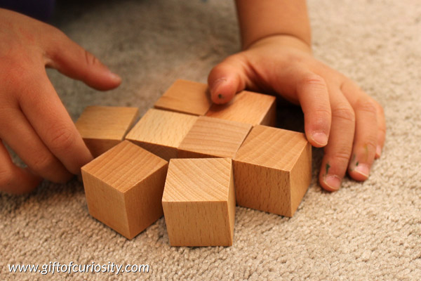 Building with blocks and tape is a wonderful way to promote the development of early STEM skills. See all the creative ways kids can build with blocks and tape! || Gift of Curiosity
