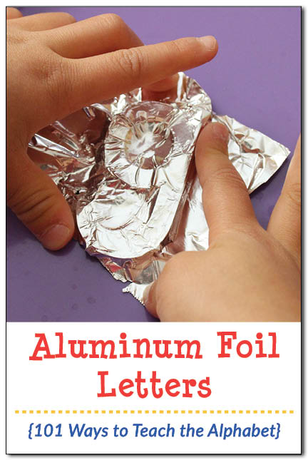Aluminum foil letters: A tactile fine motor activity that helps kids learn the shapes of letters {101 ways to teach the alphabet} || Gift of Curiosity