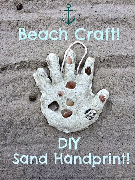 DIY sand handprint craft from Milk and Cuddles