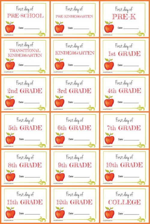 Free printable First Day of School signs - Gift of Curiosity
