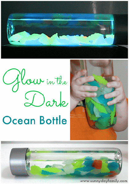 Glow in the dark ocean bottle from Sunny Day Family