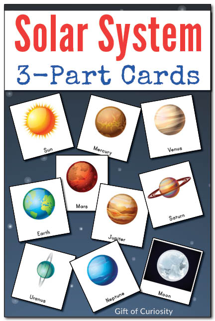 Solar System 3-part cards || Gift of Curiosity