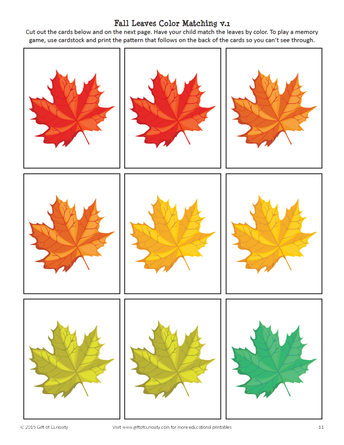 Fall Printables Pack - Gift of Curiosity