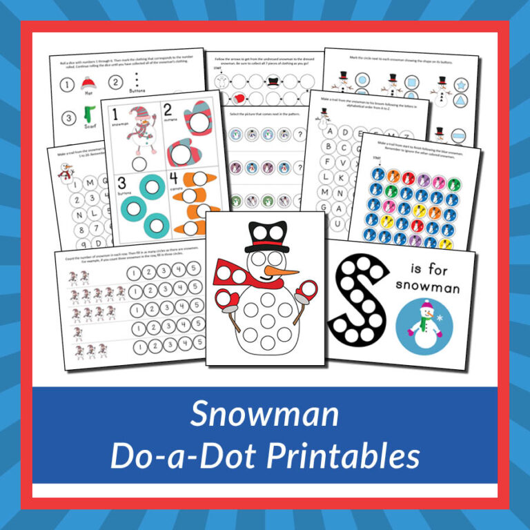 Snowman Do-a-Dot Printables - Gift of Curiosity
