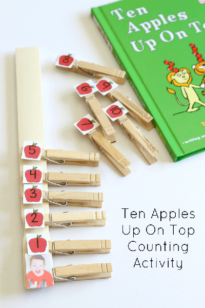 Ten Apples Up on Top counting activity from Mom Inspired Life