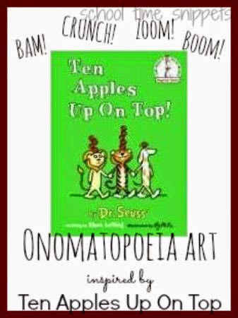 Ten Apples Up on Top onomatopoeia art activity from School Time Snippets