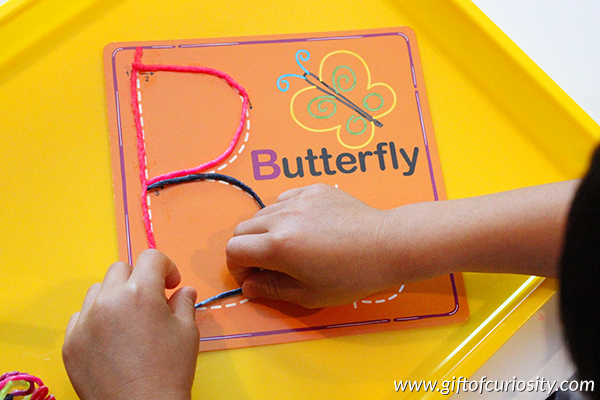 Learning to write letters with Wikki Stix {101 Ways to Teach the