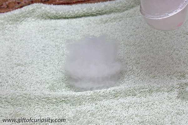 Ghost bubbles make an AWESOME Halloween science activity for kids (and grownups too!). With some bubble solution, dry ice, and a few supplies you can pick up at your local hardware store, you too can make these bubbles filled with carbon dioxide "fog" rather than air! || Gift of Curiosity
