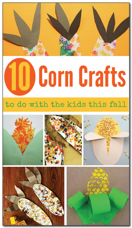 10 simple corn crafts to do with the kids this fall. Great corn craft ideas for Thanksgiving or anytime at all! Toddlers, preschoolers, kindergarteners and even older kids will all enjoy these fun corn crafts. || Gift of Curiosity